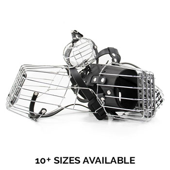 4.25 Length 13 Circumference Black Size 7 See Measuring Chart/Tips Wire Cage & Leather Muzzle Miami 