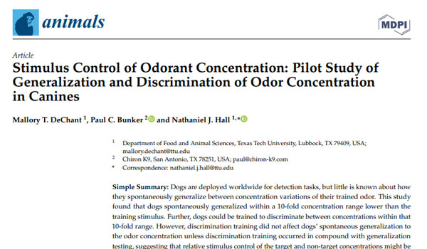 Stimulus Control of Odorant Concentration