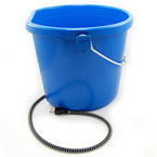 Heated 5-Gal. Blue Plastic Flat-Sided Bucket