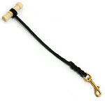 Black Leather Jerk Tab with Wooden Handle