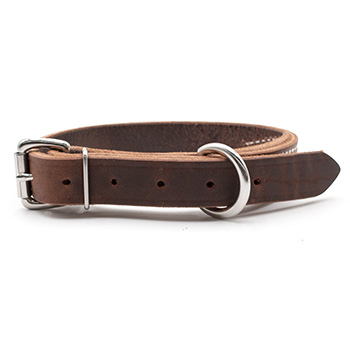 1" Flat Leather Collar