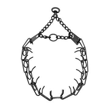 Image of Leerburg's Affordable Black Stainless Steel Prong Collar