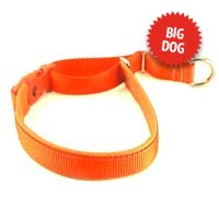 Closeout Orange Keeper Flat Collar- Martingale Style - 25-29 inch