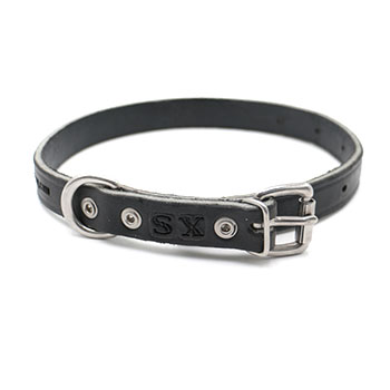 3/4" Leather Collar - Small - Black