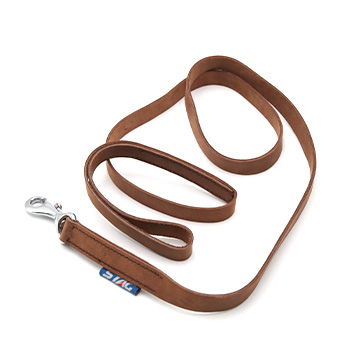 5ft Leather Leash with Handle - Brown