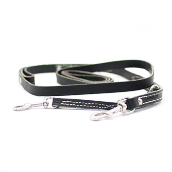 6 foot Two Handled Prong Collar Leash - BLACK