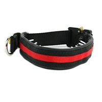 Keeper Collars Thin Red Line Hidden Prong WITH Cobra Buckle
