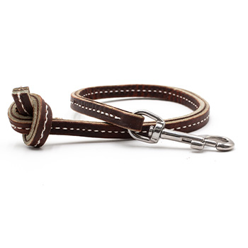 3/8” Double Ply Leather Obedience Leash - 18in