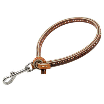 3/8” Double Ply Leather Obedience Leash - 18in