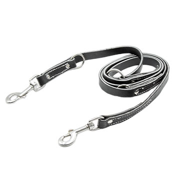 3/4" Leather Police Leash - 6ft