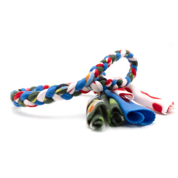 Image of Leerburg Handmade Braided Fleece Tug with Handle