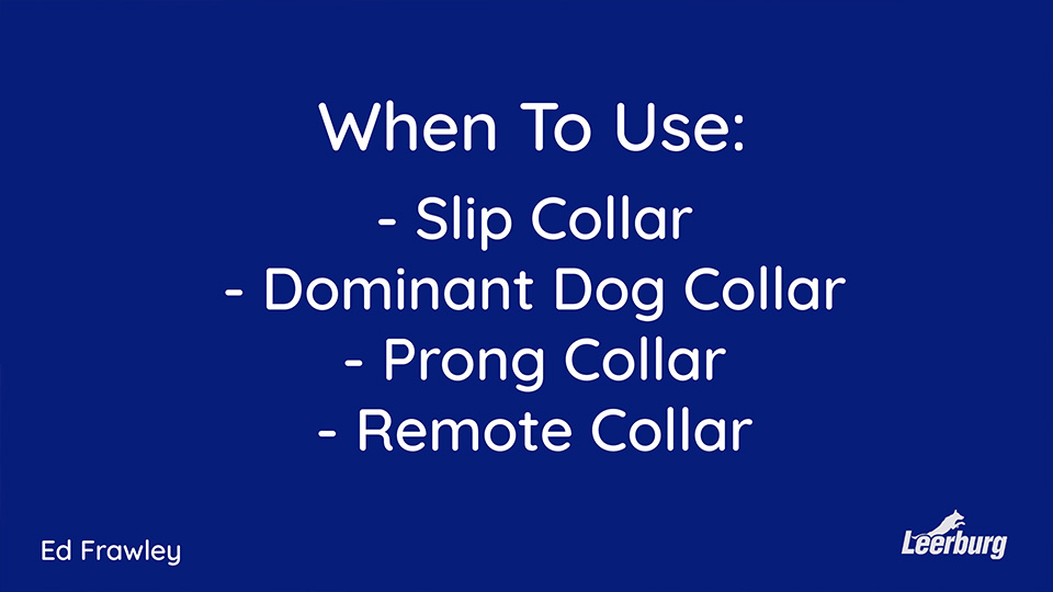 When To Use Training Collars