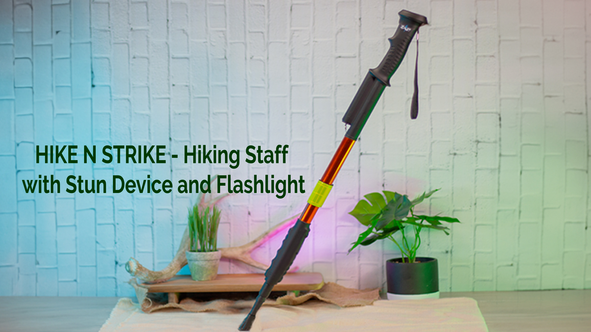 HIKE N STRIKE - Hiking Staff with Stun Device and Flashlight