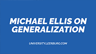 Michael Ellis on Generalization