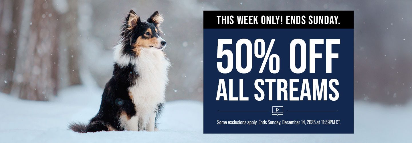 50% Off All Streams (Some Exclusions Apply)