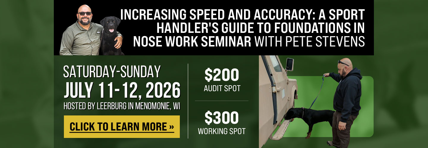 Pete Stevens's Sport Handler's Foundation to Nose Work Seminar