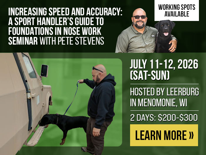 Pete Stevens's Sport Handler's Foundation to Nose Work Seminar