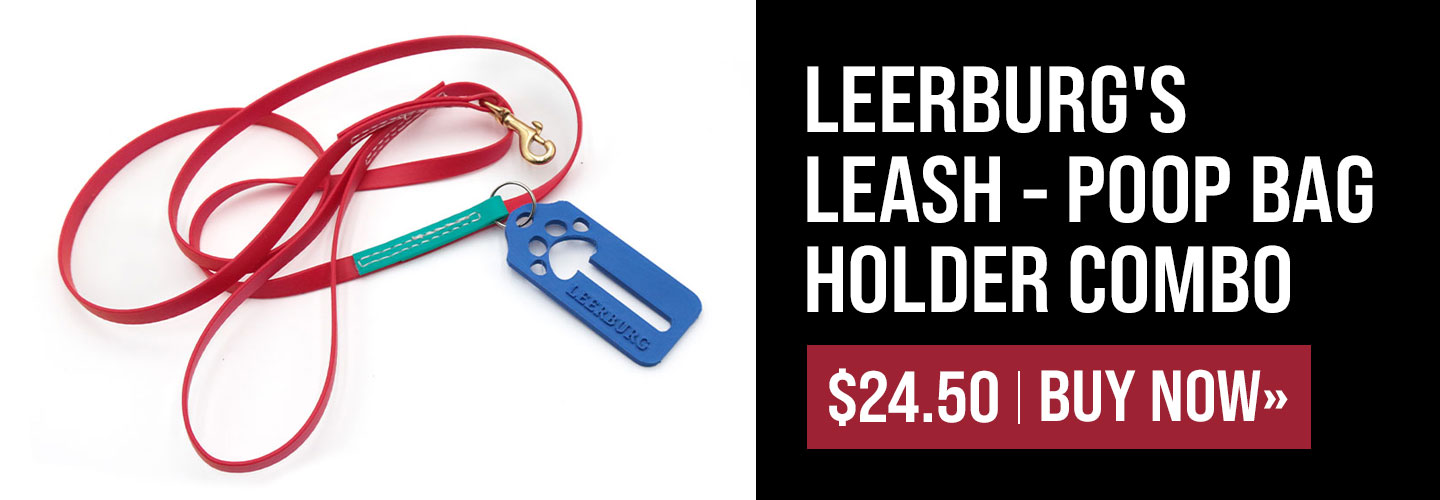 Leerburg's Leash - Poop Bag Holder Combo